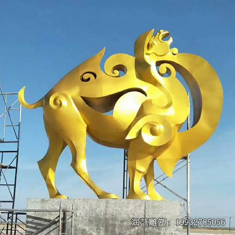 不锈钢抽象骆驼动物雕塑 不锈钢抽象骆驼动物雕塑