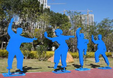 不锈钢公园打太极抽象雕塑