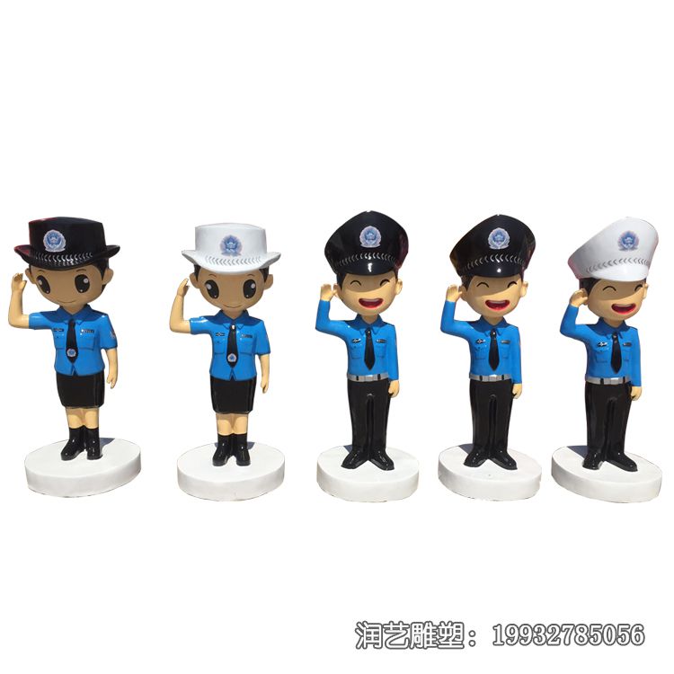 玻璃钢广场警察雕塑 玻璃钢广场警察雕塑