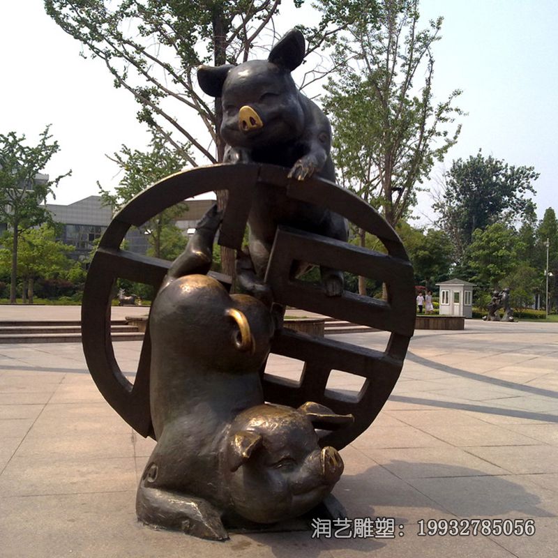 动物猪铜雕雕塑 动物猪铜雕雕塑