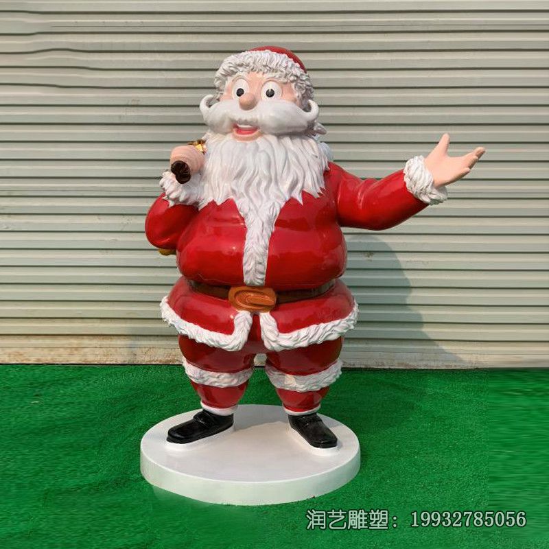 玻璃钢公园圣诞老人雕塑 玻璃钢公园圣诞老人雕塑