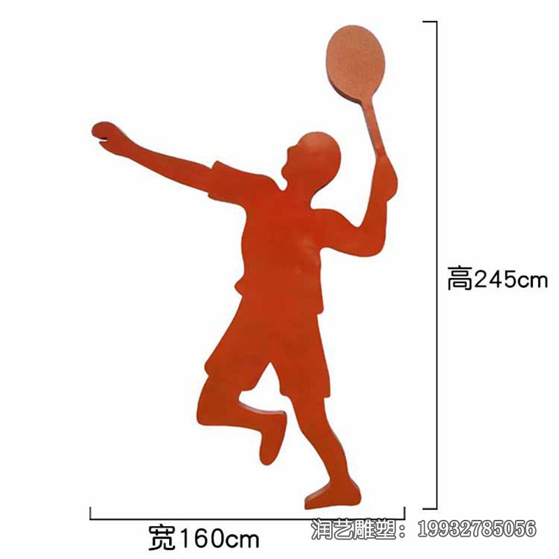 企业不锈钢打羽毛球雕塑 企业不锈钢打羽毛球雕塑