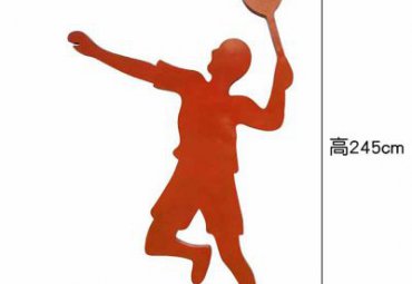 企业不锈钢打羽毛球雕塑