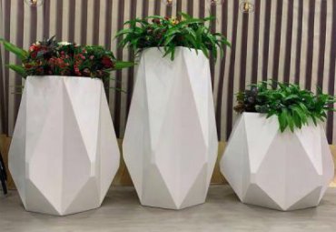 不锈钢公园花盆景观雕塑