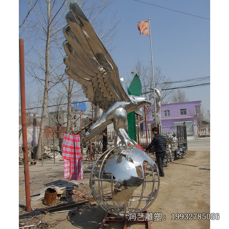 不锈钢动物老鹰雕塑 不锈钢动物老鹰雕塑