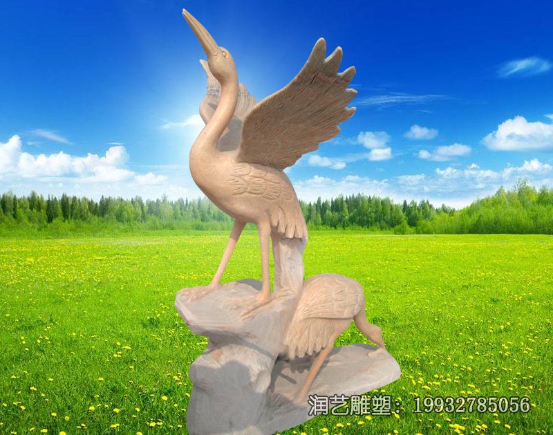 公园仙鹤石雕雕塑 公园仙鹤石雕雕塑