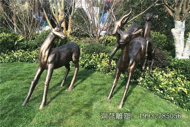 园林铜雕鹿雕塑 园林铜雕鹿雕塑