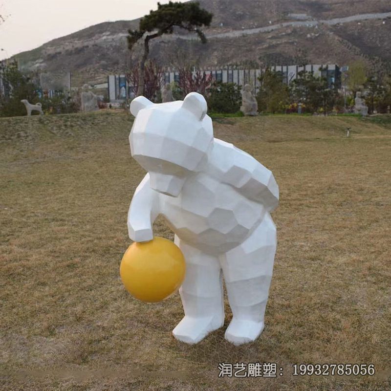 玻璃钢户外熊动物雕塑 玻璃钢户外熊动物雕塑