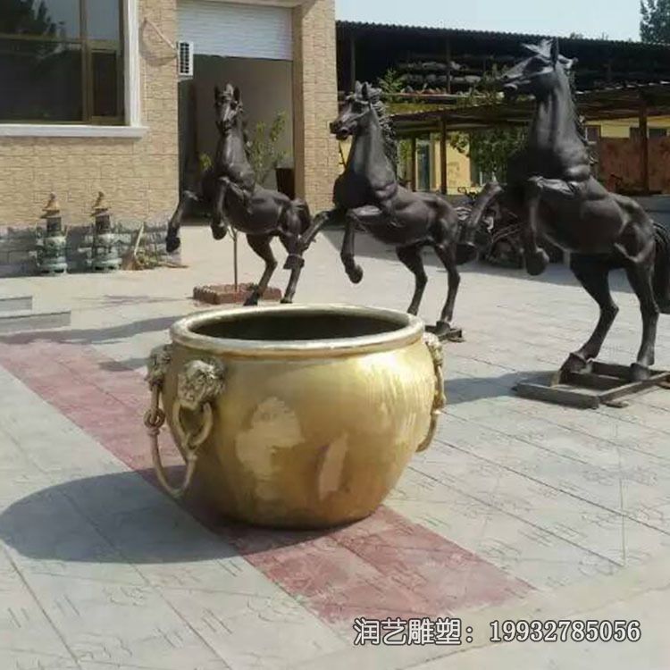 园林铜雕水缸雕塑 园林铜雕水缸雕塑