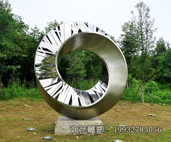 抽象不锈钢圆环雕塑 抽象不锈钢圆环雕塑