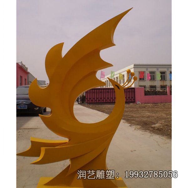 不锈钢企业凤凰雕塑 不锈钢企业凤凰雕塑
