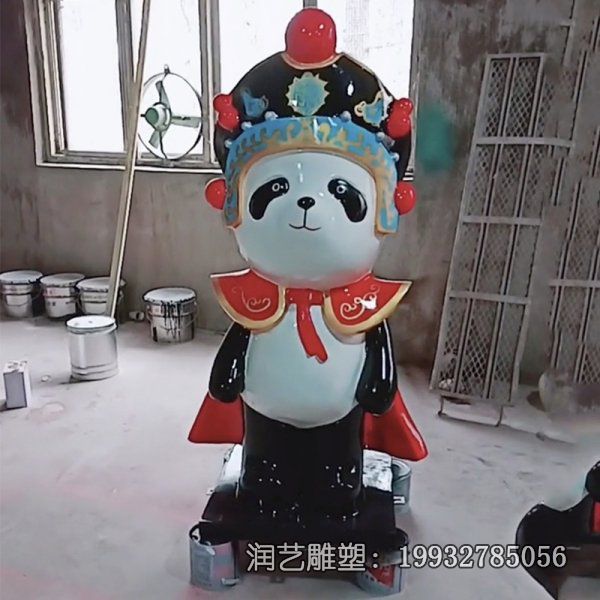 玻璃钢户外卡通唱戏雕塑 玻璃钢户外卡通唱戏雕塑