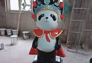 玻璃钢户外卡通唱戏雕塑