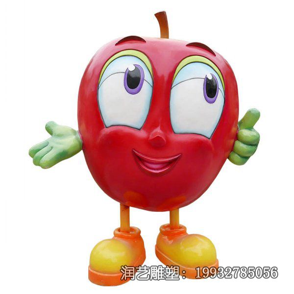 玻璃钢卡通苹果雕塑 玻璃钢卡通苹果雕塑