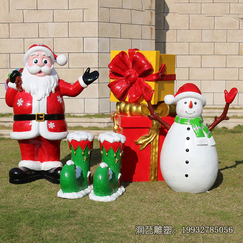 玻璃钢公园雪人雕塑 玻璃钢公园雪人雕塑