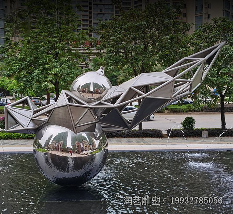 不锈钢广场葫芦景观雕塑 不锈钢广场葫芦景观雕塑