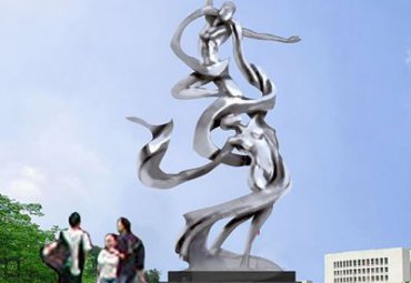 企业不锈钢跳舞雕塑