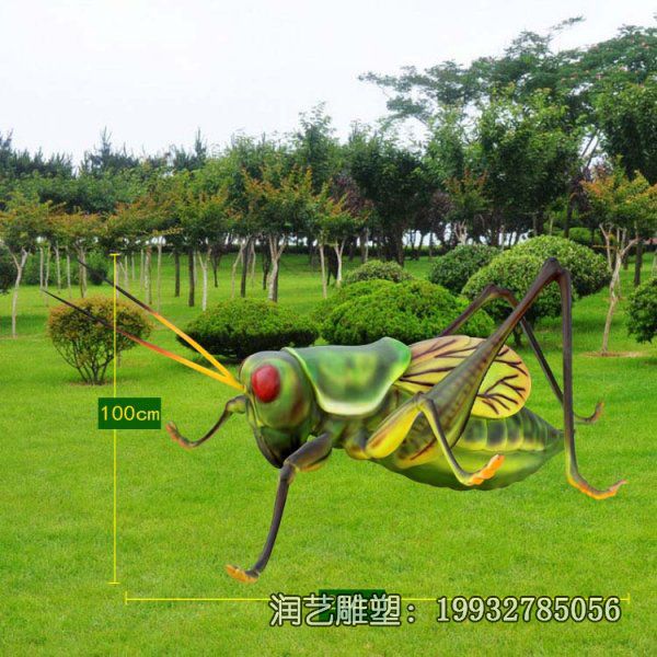 玻璃钢草坪蝈蝈雕塑 玻璃钢草坪蝈蝈雕塑