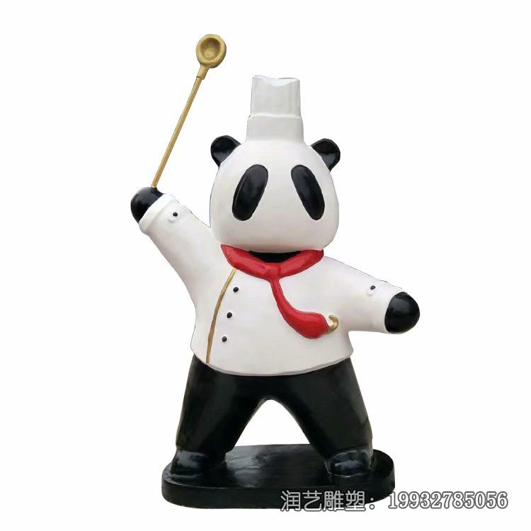 玻璃钢广场功夫熊猫雕塑 玻璃钢广场功夫熊猫雕塑
