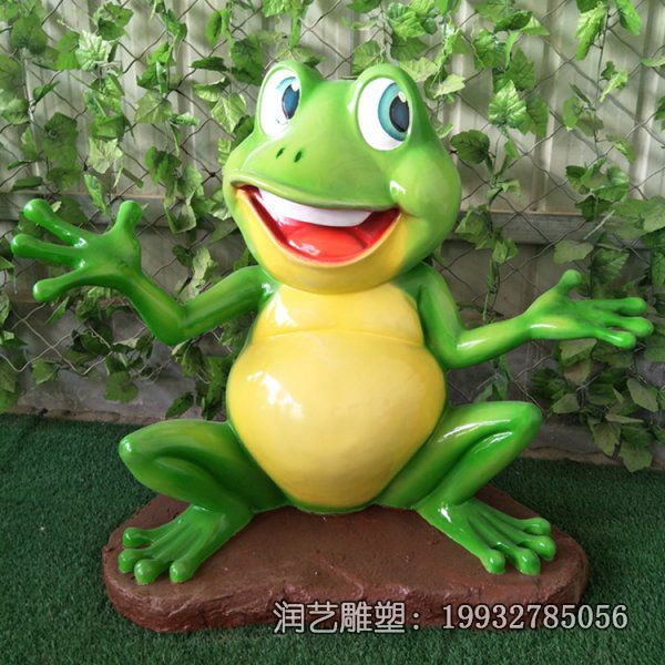 玻璃钢卡通动物青蛙雕塑 玻璃钢卡通动物青蛙雕塑