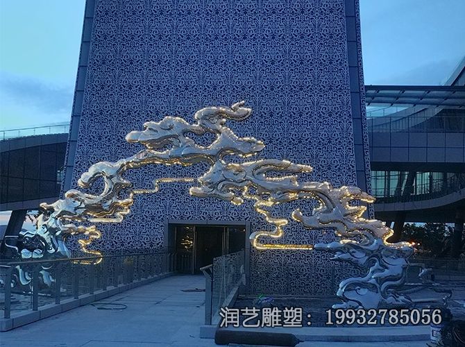 不锈钢企业祥云景观雕塑 不锈钢企业祥云景观雕塑
