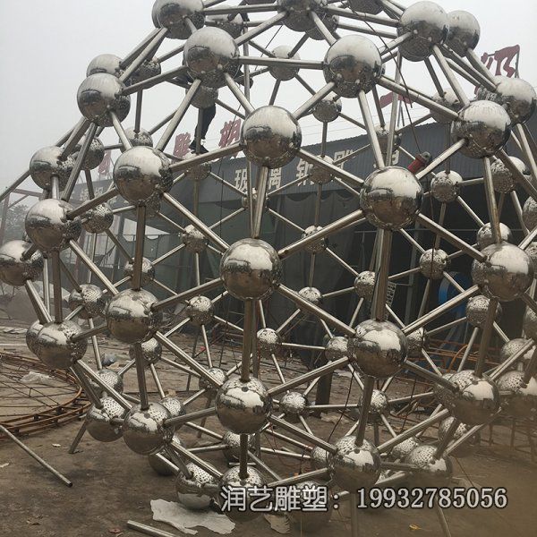 不锈钢广场原子球景观雕塑 不锈钢广场原子球景观雕塑