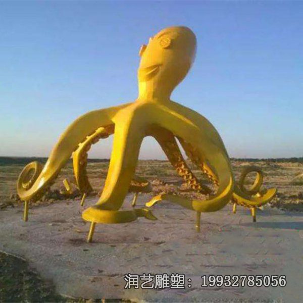 不锈钢景区章鱼动物雕塑 不锈钢景区章鱼动物雕塑