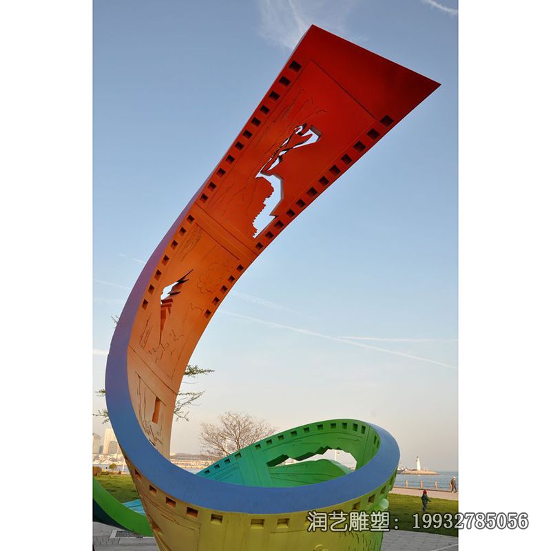 抽象不锈钢胶卷雕塑 抽象不锈钢胶卷雕塑