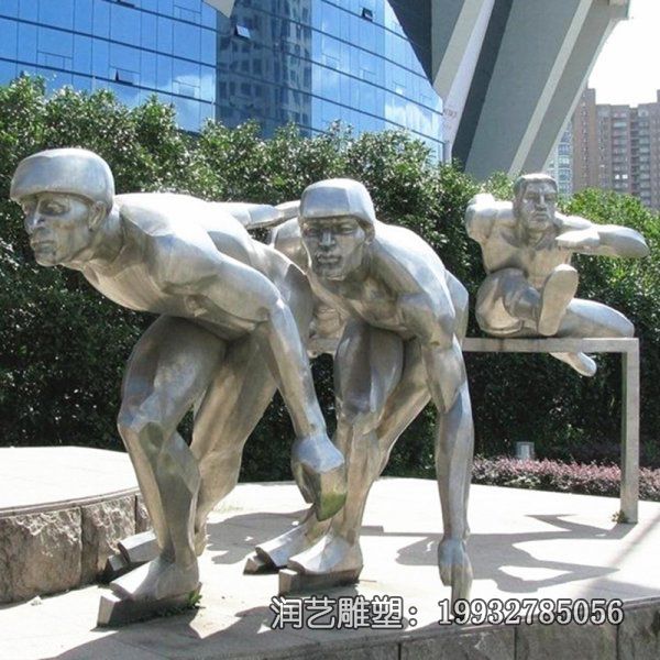 不锈钢街道抽象滑冰雕塑 不锈钢街道抽象滑冰雕塑