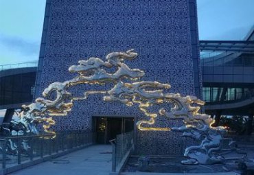 不锈钢企业祥云景观雕塑
