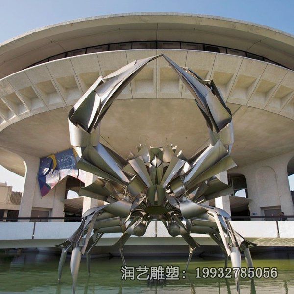 不锈钢抽象螃蟹动物雕塑 不锈钢抽象螃蟹动物雕塑