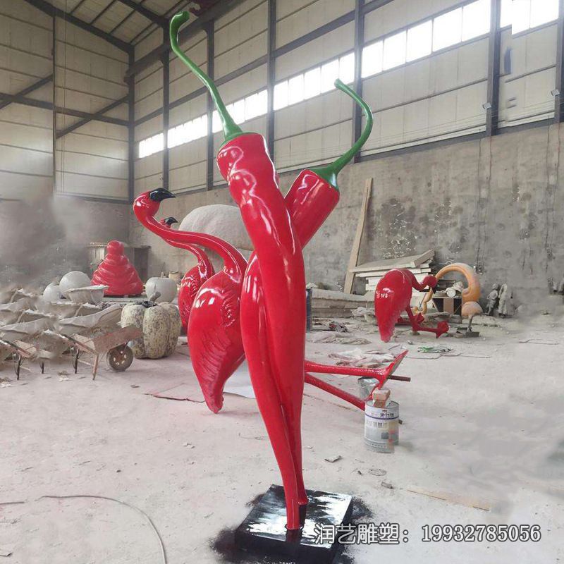 景观玻璃钢辣椒雕塑 景观玻璃钢辣椒雕塑