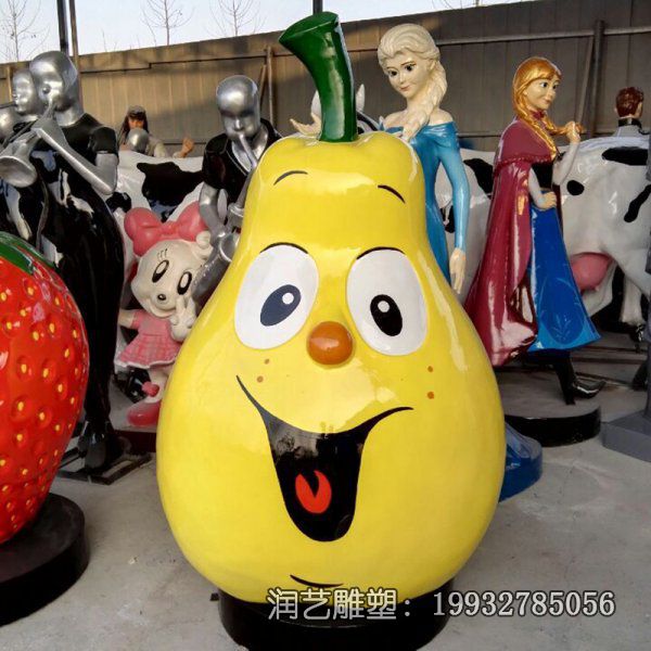 城市玻璃钢梨雕塑 城市玻璃钢梨雕塑