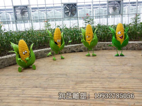 街道玻璃钢卡通玉米雕塑 街道玻璃钢卡通玉米雕塑