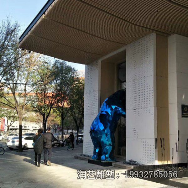 城市不锈钢抽象熊雕塑 城市不锈钢抽象熊雕塑