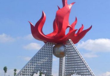 广场不锈钢抽象火炬雕塑