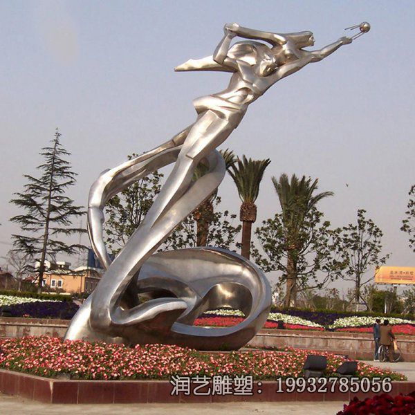 不锈钢公园抽象人物雕塑 不锈钢公园抽象人物雕塑