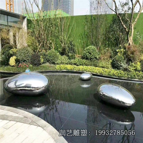 不锈钢城市鹅卵石景观雕塑 不锈钢城市鹅卵石景观雕塑