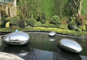 不锈钢城市鹅卵石景观雕塑