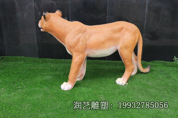 玻璃钢小区豹雕塑 玻璃钢小区豹雕塑