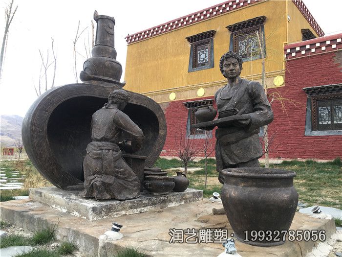 铜雕店小二雕塑 铜雕店小二雕塑