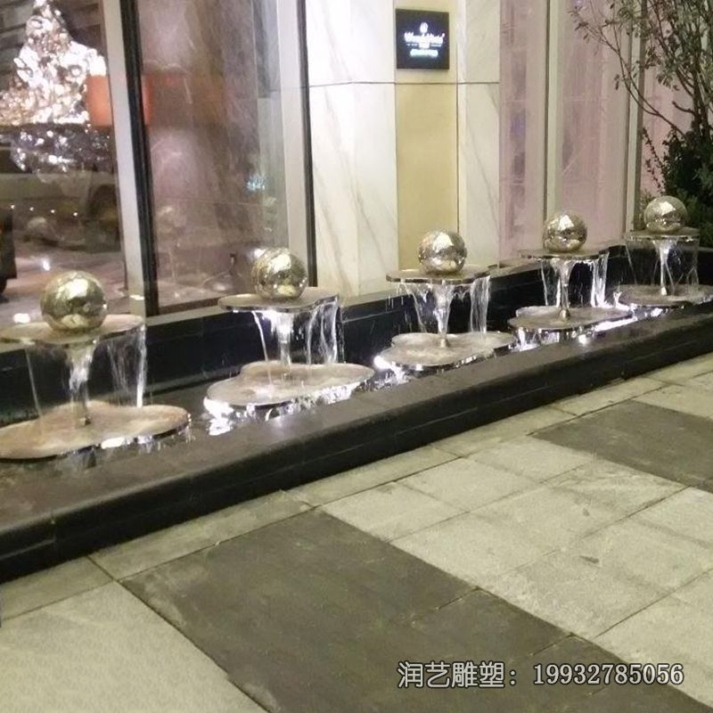 酒店不锈钢喷泉雕塑 酒店不锈钢喷泉雕塑