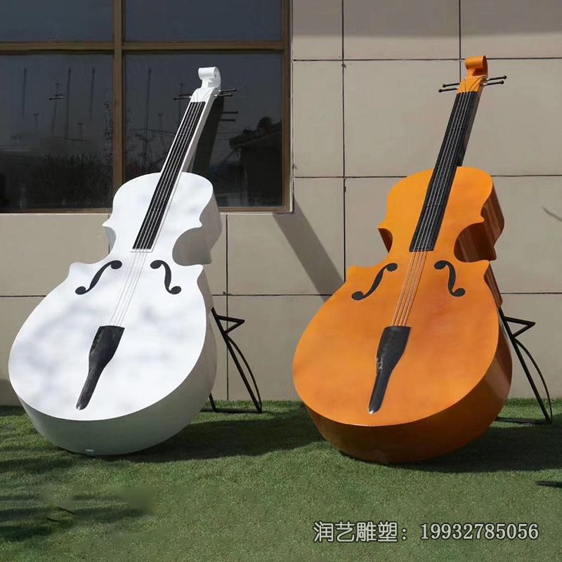 城市玻璃钢大提琴雕塑 城市玻璃钢大提琴雕塑