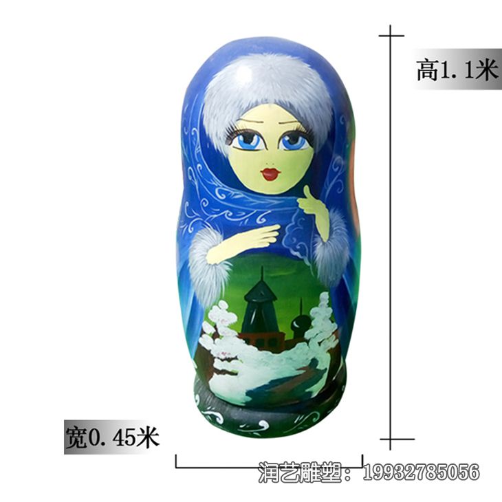 商场玻璃钢彩绘套娃雕塑 商场玻璃钢彩绘套娃雕塑