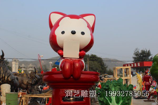 玻璃钢城市卡通阿狸雕塑 玻璃钢城市卡通阿狸雕塑