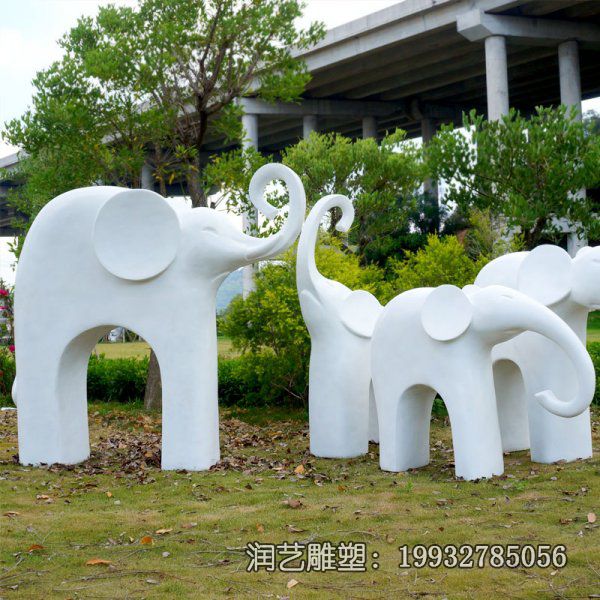 玻璃钢抽象大象动物雕塑 玻璃钢抽象大象动物雕塑
