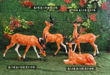 玻璃钢草坪梅花鹿雕塑