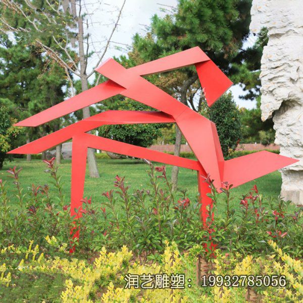 草坪不锈钢抽象跨栏雕塑 草坪不锈钢抽象跨栏雕塑