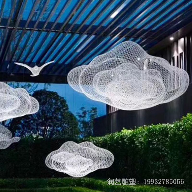 不锈钢企业云朵雕塑 不锈钢企业云朵雕塑
