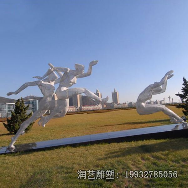 不锈钢公园跳远雕塑 不锈钢公园跳远雕塑